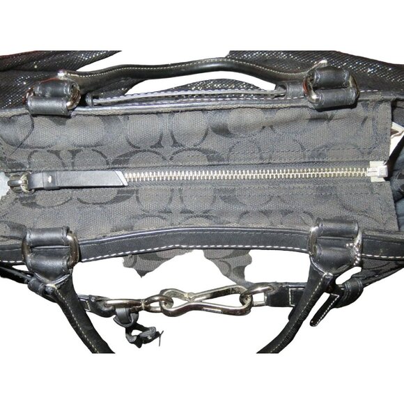 Coach 2008 Hampton Signature C Jacquard black Tote with matching long wallet - Picture 9 of 16